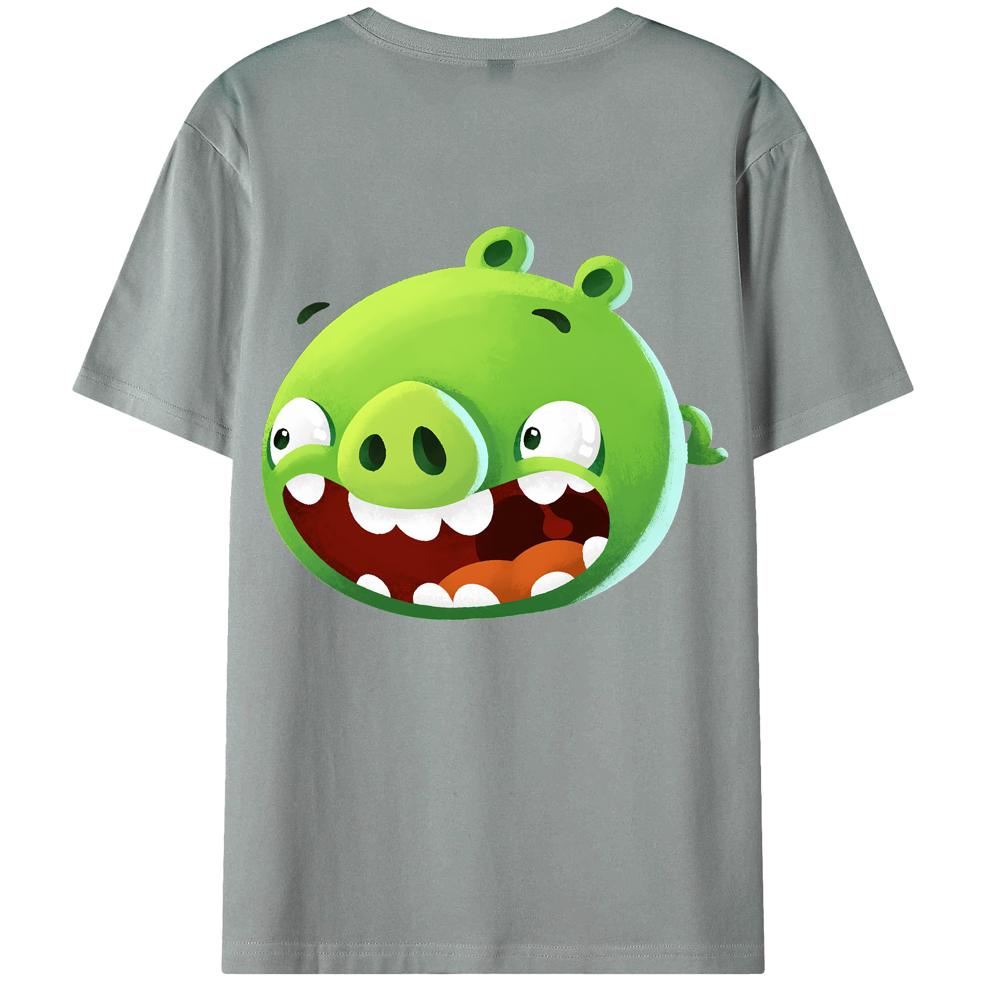 （画像用） Angry Birds アングリーバード 綿100％ メンズ半袖Tシャツ（バックプリント） 通気性